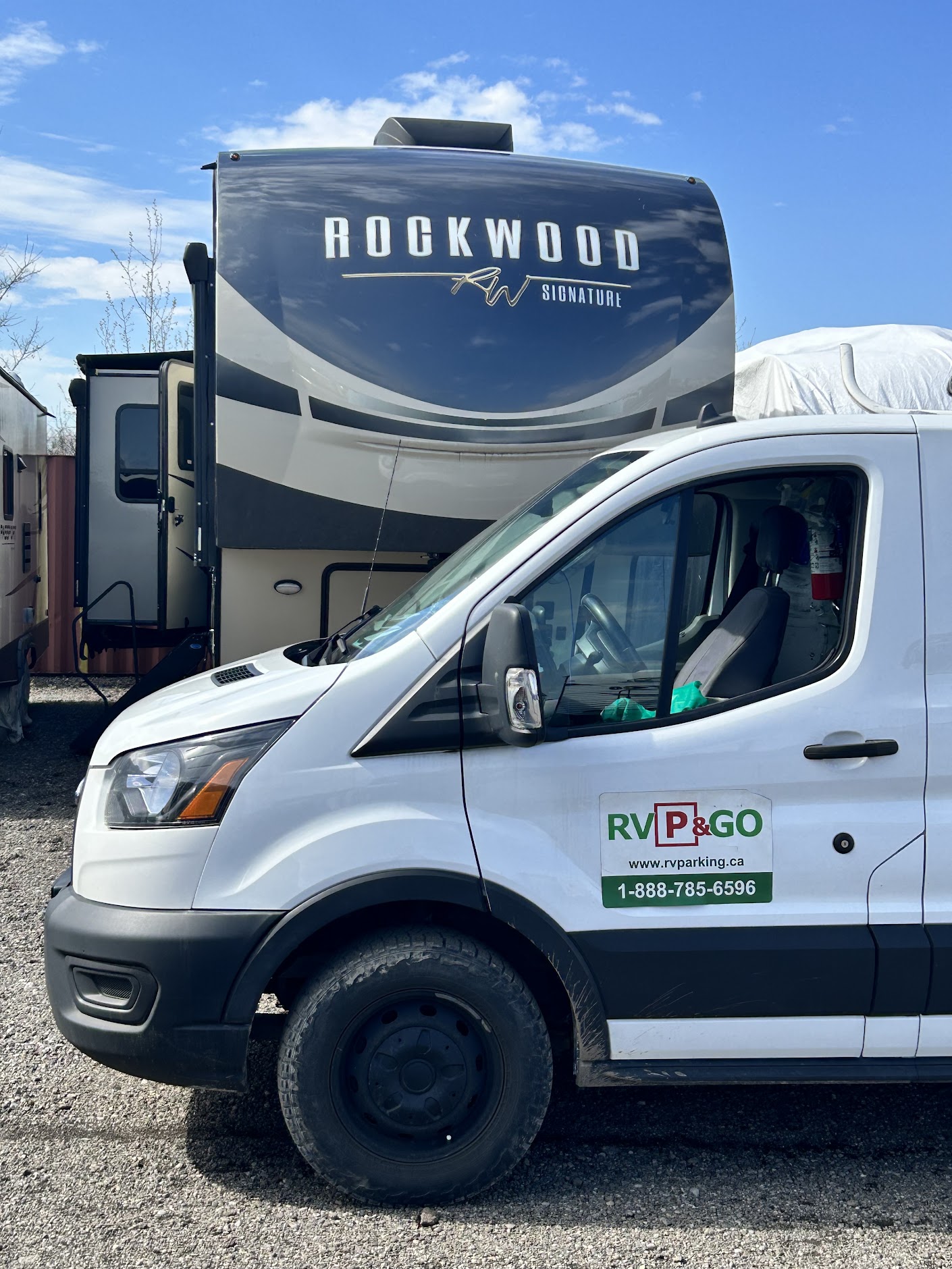 RV Park and Go mobile service van at an RV